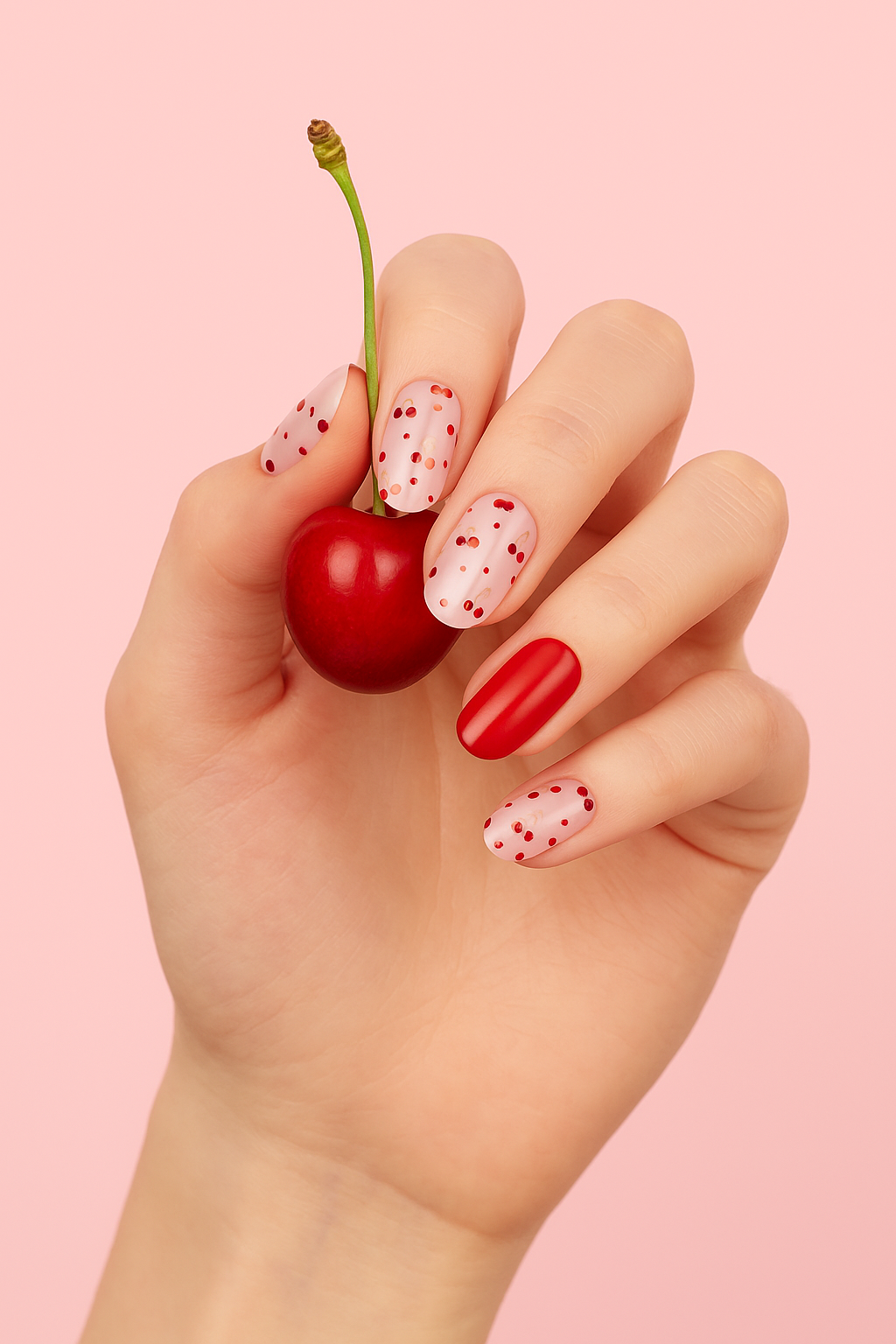 gel nail mani Cherry beautifulyou 1