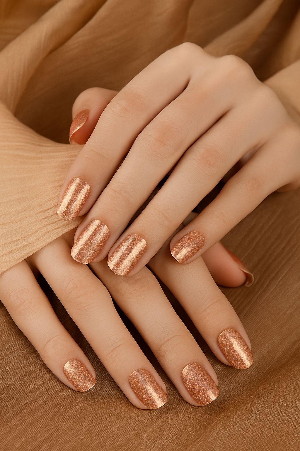 gel nail mani bronzo glitter beautifulyou 1