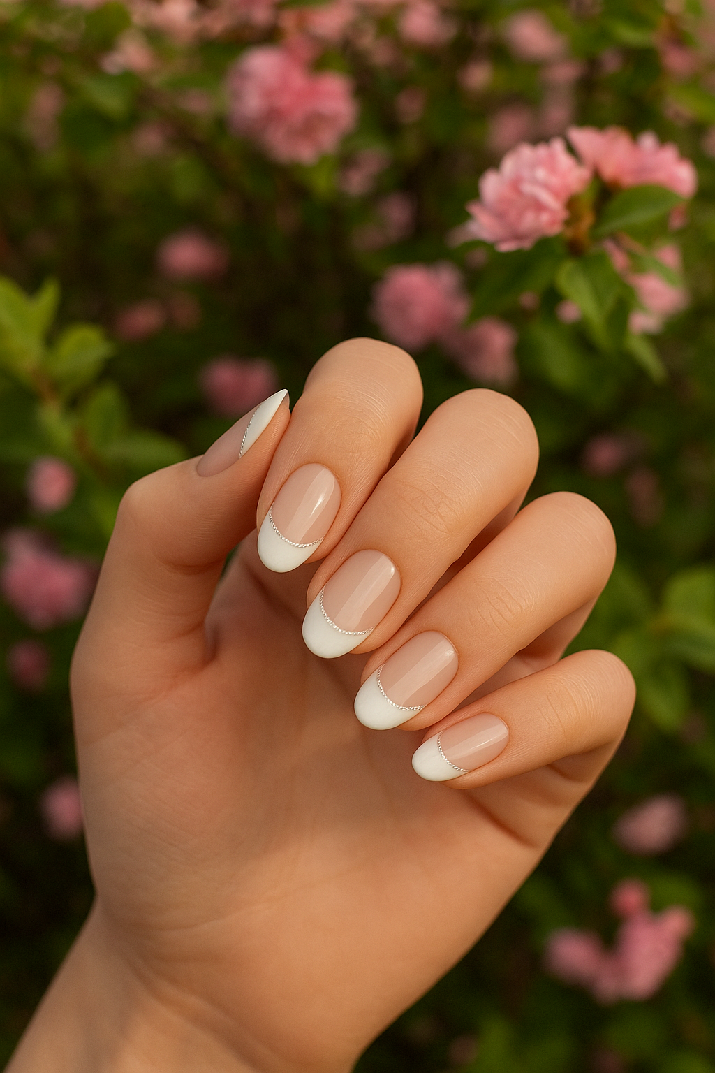 gel nail mani french e glitter beautifulyou 1