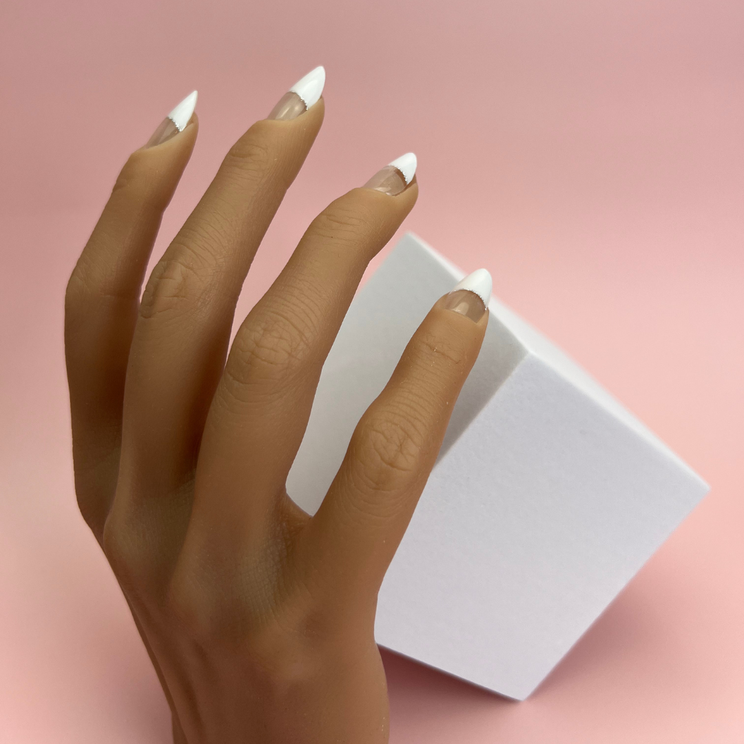 Unghie da Salone in French Bianco : Adesivi Gel Duraturi e Semplici (Gel Nail)