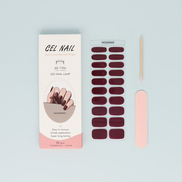 Unghie da Salone in Bordeaux: Adesivi Gel Duraturi e Semplici (Gel Nail)