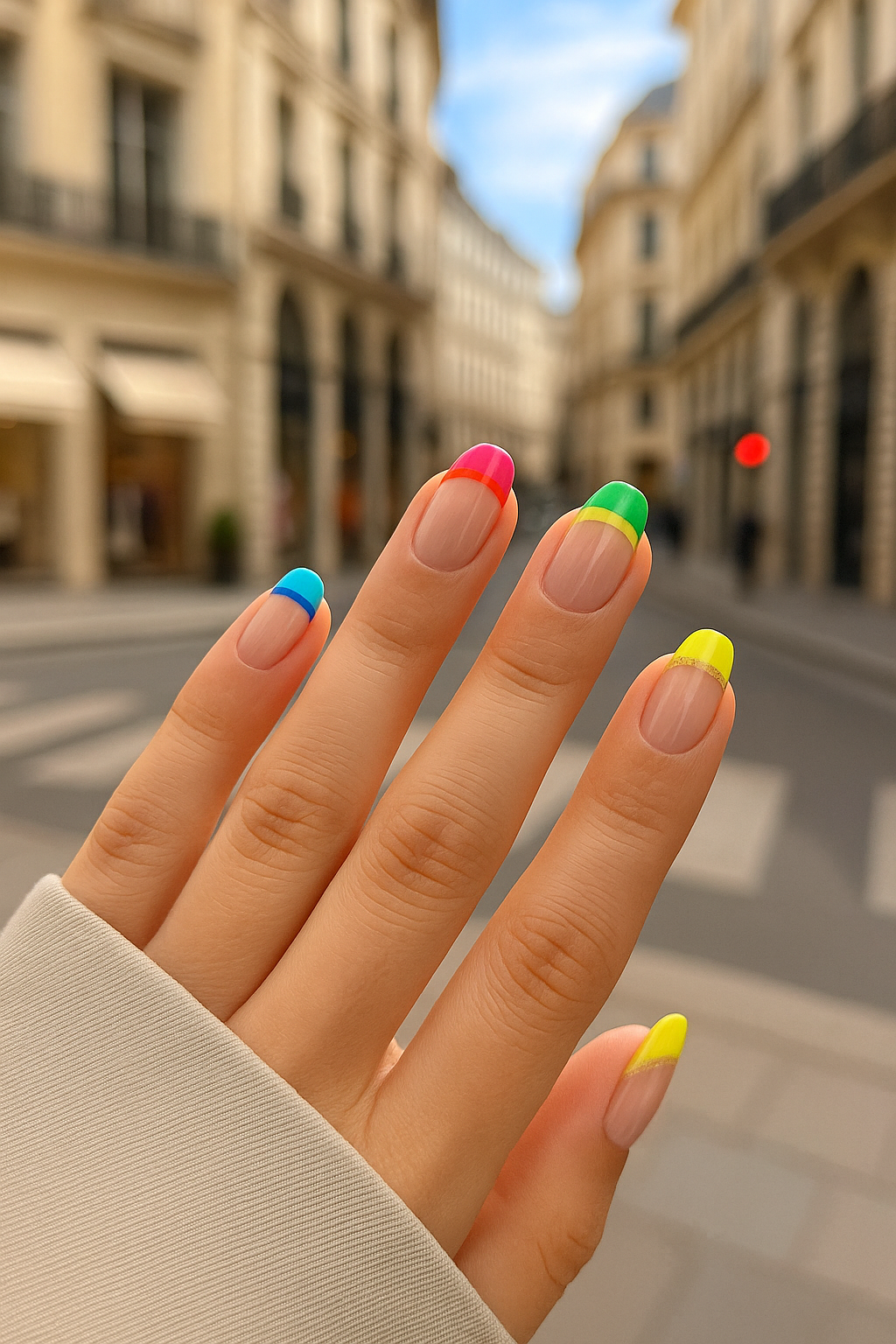 gel nail mani french arcobaleno beautifulyou 2