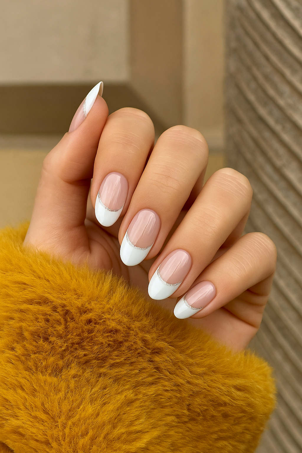 gel nail mani french e glitter beautifulyou 2