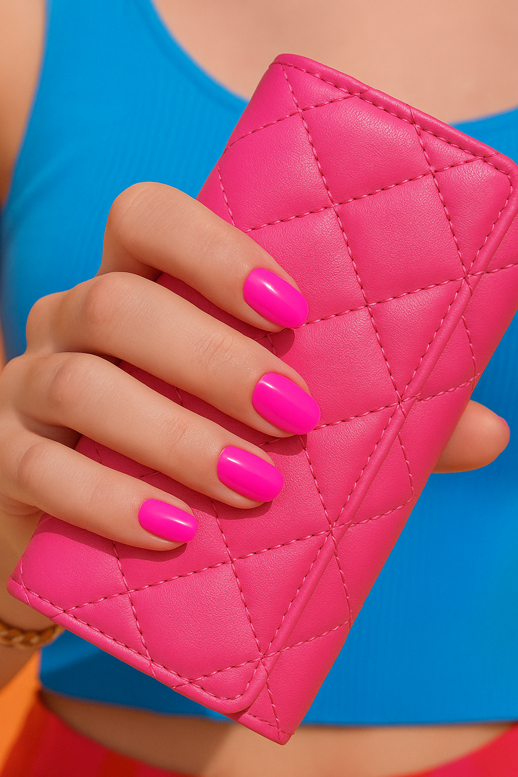 gel nail mani rosa shocking beautifulyou 1