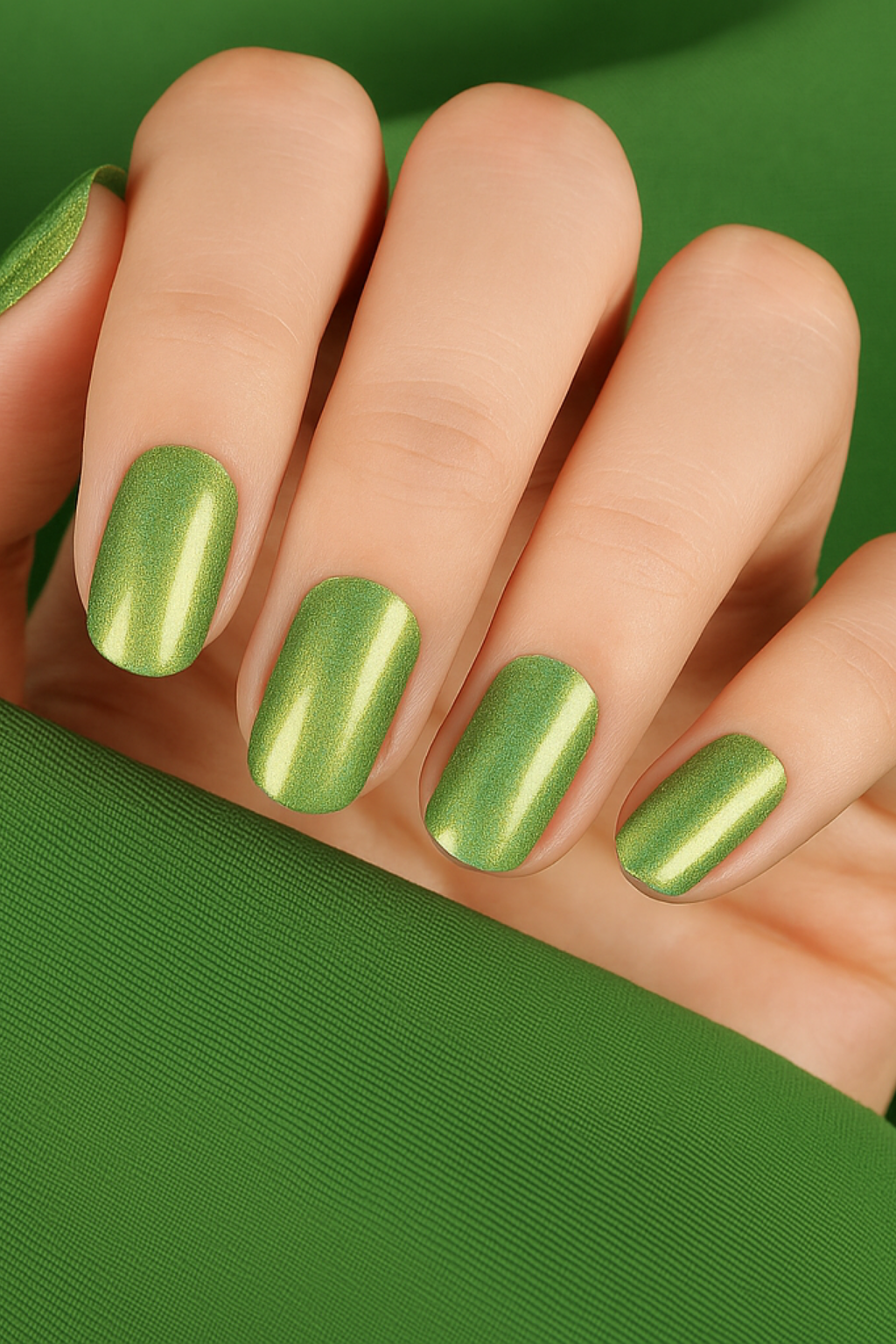 gel nail mani verde glitter beautifulyou 1