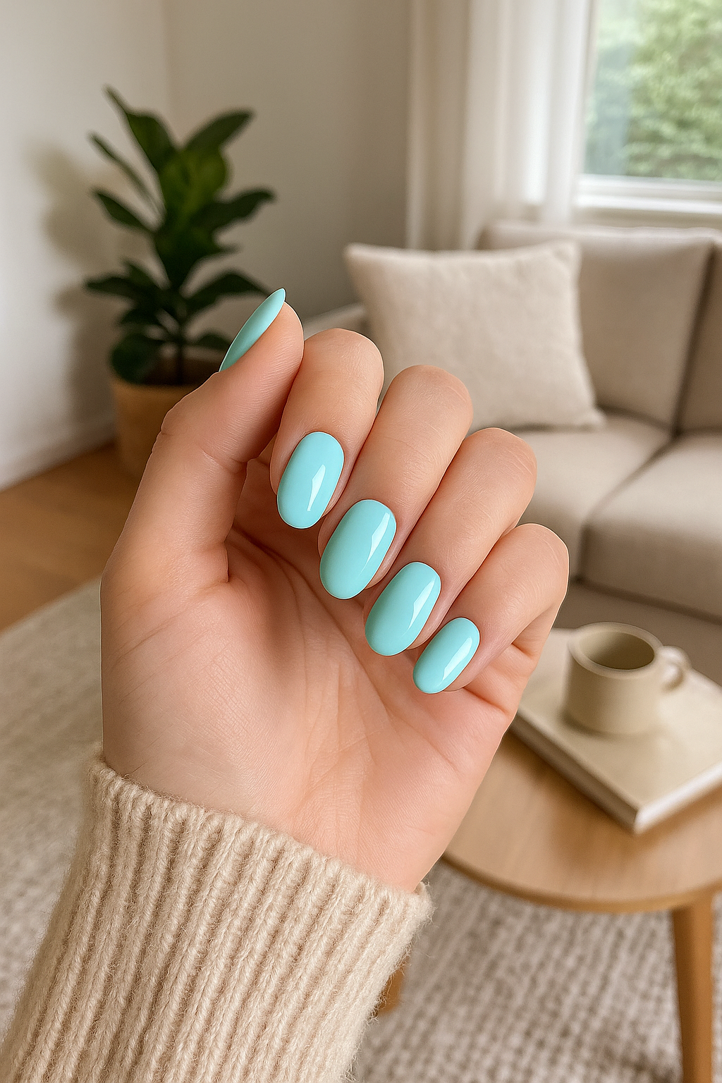 gel nail mani verde turchese beautifulyou 1