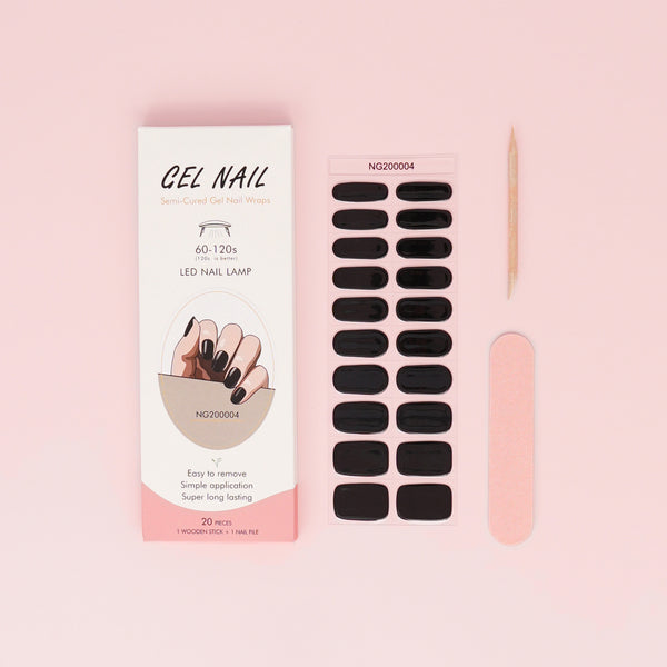 Unghie da Salone in Nero: Adesivi Gel Duraturi e Semplici (Gel Nail)